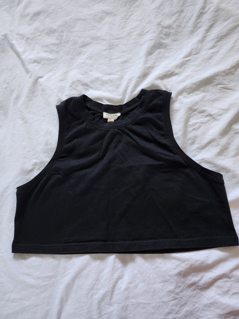 Organic Cotton Black Micro Crop Top